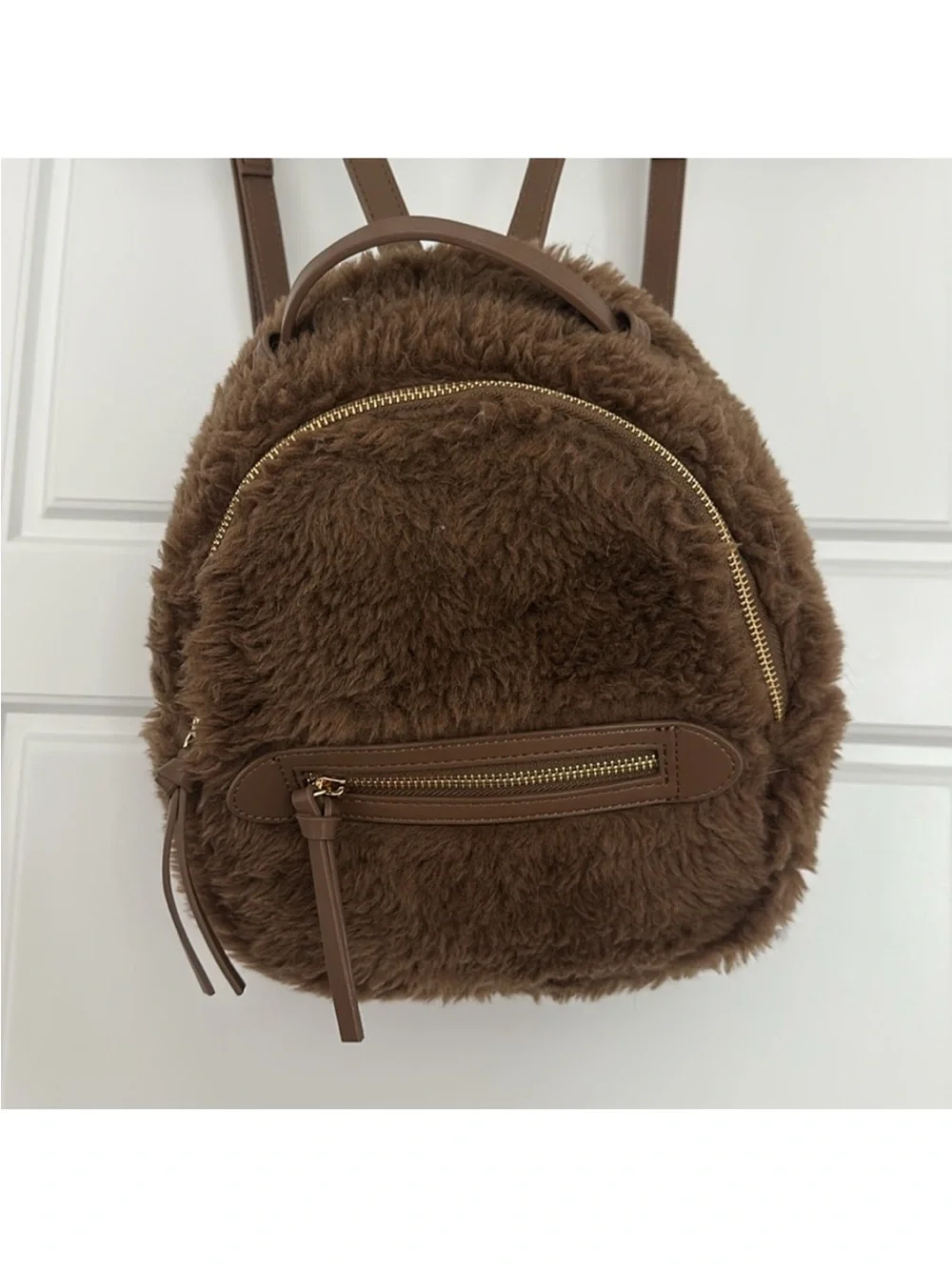 Express Sherpa Mini Backpack in Brown